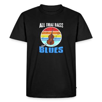 Tout ce qu’amateur de blues rétro blues cool et bass - T-shirt Premium bio Homme - noir - Devant - Nico (187cm)