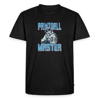 Retro Vintage Paintball Master Cool Baller T-Shirt - Men's Premium Organic T-Shirt - black - Front - Nico (187cm)