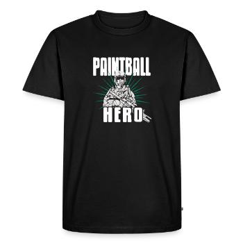 Paintball Hero Cool Retro Baller Designs T-Shirt - Men's Premium Organic T-Shirt - black - Front - Nico (187cm)
