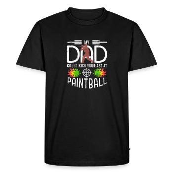 My Dad Could Kick Your Ass At Paint Ball Retro - Men's Premium Organic T-Shirt - black - Front - Nico (187cm)