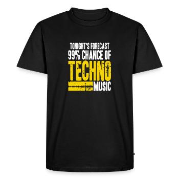 Les prévisions de ce soir 99 % Chance Techno Music - T-shirt Premium bio Homme - noir - Devant - Nico (187cm)