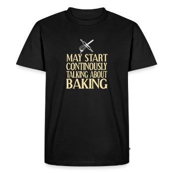 Peut commencer à parler continuellement de la cuisson drôle - T-shirt Premium bio Homme - noir - Devant - Nico (187cm)