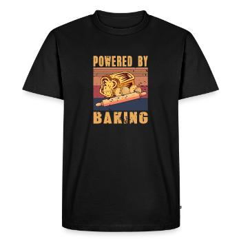Rétro Vintage Powered By Baking Cool Baker T-Shirt - T-shirt Premium bio Homme - noir - Devant - Nico (187cm)