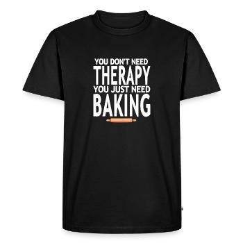 Vous n’avez pas besoin de thérapie, vous avez juste besoin de cuisiner drôle - T-shirt Premium bio Homme - noir - Devant - Nico (187cm)