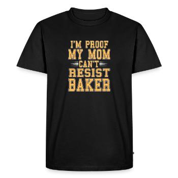 Je suis une preuve que ma mère ne peut pas résister à Baker Funny - T-shirt Premium bio Homme - noir - Devant - Nico (187cm)