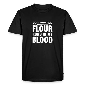 La farine coule dans mon sang Drôle de t-shirt Baker - T-shirt Premium bio Homme - noir - Devant - Nico (187cm)
