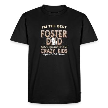 Je suis le meilleur père adoptif toujours voulu des enfants fous - T-shirt Premium bio Homme - noir - Devant - Nico (187cm)