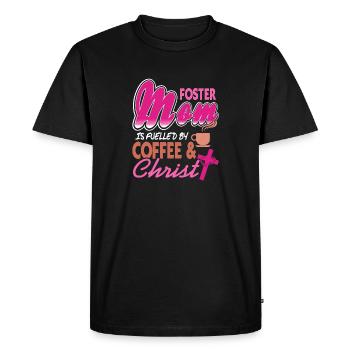 Foster Mom Is Fueled By Coffee & Christ Awesome - Men's Premium Organic T-Shirt - black - Front - Nico (187cm)