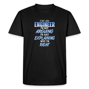 I'm An Engineer I'm Not Arguing Just Explaining - Men's Premium Organic T-Shirt - black - Front - Nico (187cm)