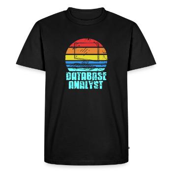 Retro Vintage DATABASE Analyst Designs T-Shirt - Men's Premium Organic T-Shirt - black - Front - Nico (187cm)