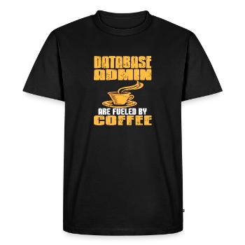 Database Admin Are Fueled By Coffee Cool Retro - Men's Premium Organic T-Shirt - black - Front - Nico (187cm)
