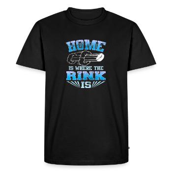 Retro Vintage Home est l’endroit où la patinoire est le hockey - T-shirt Premium bio Homme - noir - Devant - Nico (187cm)
