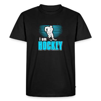 I Am Hockey Cool Awesome Retro T-Shirt Present - Men's Premium Organic T-Shirt - black - Front - Nico (187cm)