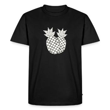 Pineapple, fruit illustration - Men's Premium Organic T-Shirt - black - Front - Nico (187cm)