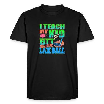 J’apprends à mon enfant à frapper la balle laxiste Vintage Cool - T-shirt Premium bio Homme - noir - Devant - Nico (187cm)