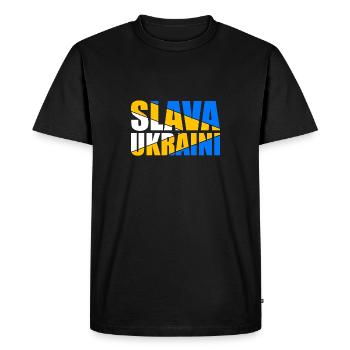 Ukraine Paix Slava - T-shirt Premium bio Homme - noir - Devant - Nico (187cm)