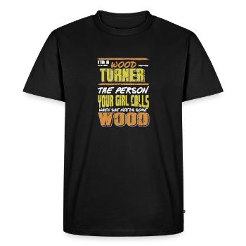I'm A Wood Turner Funny Retro Wood Worker Designs - Men's Premium Organic T-Shirt - black - Front - Nico (187cm)