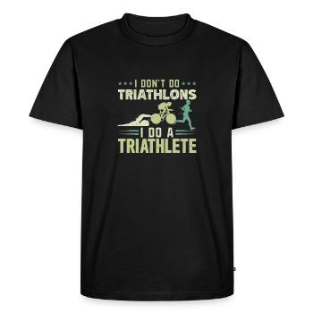 Triathlon Swimming Cycling Running - Men's Premium Organic T-Shirt - black - Front - Nico (187cm)