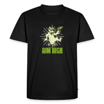 Aim High Retro Vintage Awesome Dog Training - Men's Premium Organic T-Shirt - black - Front - Nico (187cm)