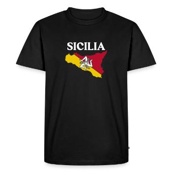 Drapeau de la Sicile Sicile Palerme Italie - T-shirt Premium bio Homme - noir - Devant - Nico (187cm)