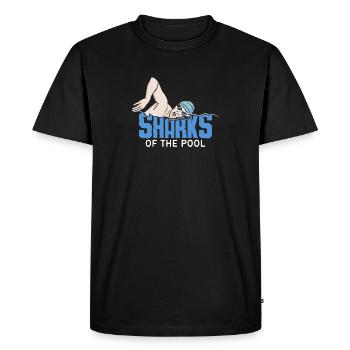 Shimmer Swimming Sharks Of The Pool - Men's Premium Organic T-Shirt - black - Front - Nico (187cm)