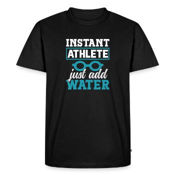 Nageur Natation Instant Athlete Just Water - T-shirt Premium bio Homme - noir - Devant - Nico (187cm)