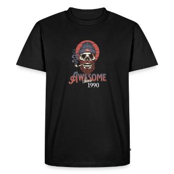 Awesome Since 1990 Vintage Birthday Retro - Men's Premium Organic T-Shirt - black - Front - Nico (187cm)