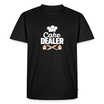Marchand de gâteaux Cuisson Gâteau Biscuit Pâtisserie - T-shirt Premium bio Homme - noir - Devant - Nico (187cm)