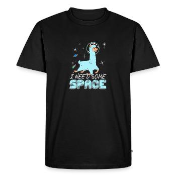 J’ai besoin d’un peu d’espace rétro alpaga animal de l’espace mignon - T-shirt Premium bio Homme - noir - Devant - Nico (187cm)