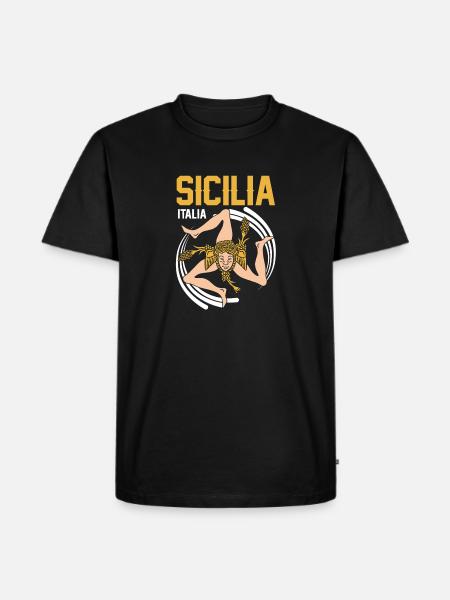 Sicily flag Sicily Palermo Italy - Men's Premium Organic T-Shirt - black