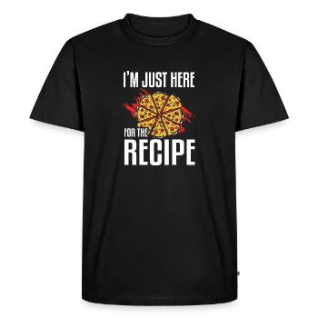 Je suis juste là pour la recette Pizza Making - T-shirt Premium bio Homme - noir - Devant - Nico (187cm)