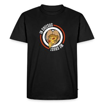 Dans Cheesus We Crust Fabrication de pizzas amusantes - T-shirt Premium bio Homme - noir - Devant - Nico (187cm)
