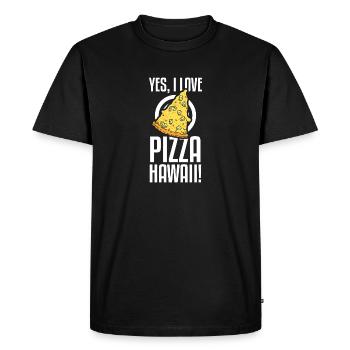Yes, I Love Pizza Hawaii Funny Pizza Making - Men's Premium Organic T-Shirt - black - Front - Nico (187cm)