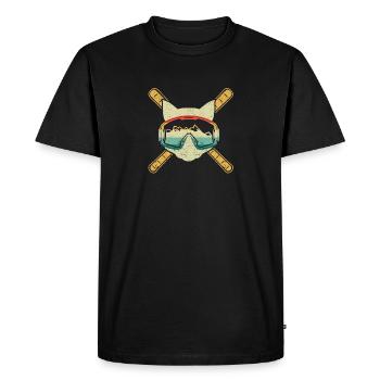 Ski Cat Lunettes de ski Chaton Skieur Katz - T-shirt Premium bio Homme - noir - Devant - Nico (187cm)
