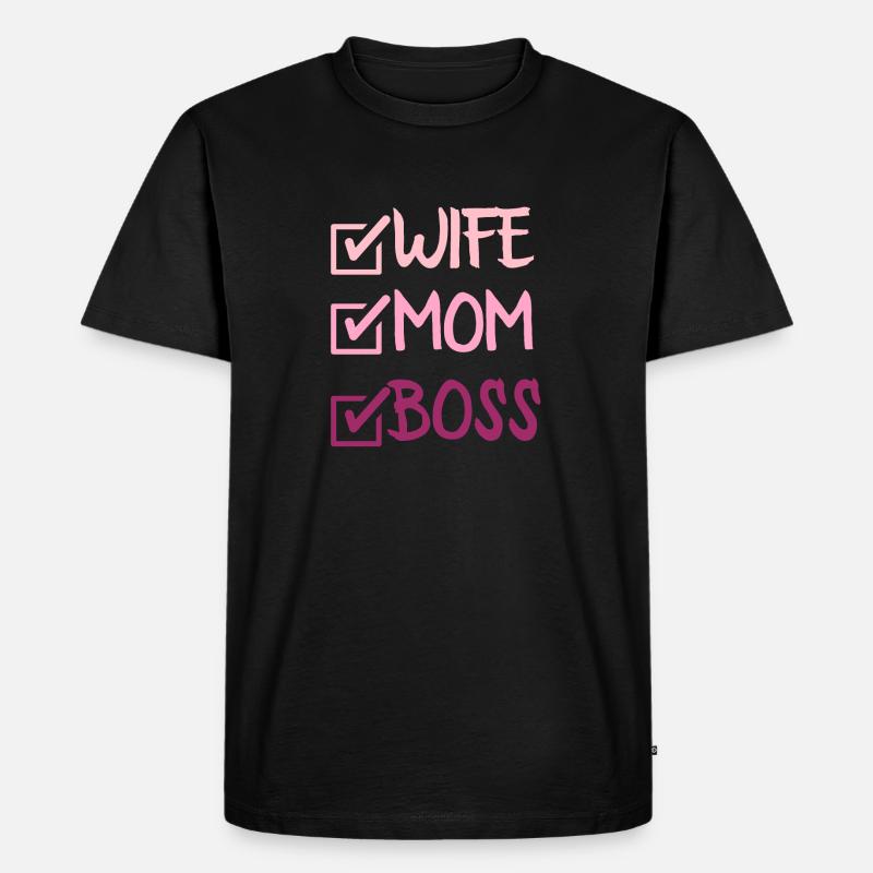 EHEFRAU MUTTER CHEF - Männer Premium Bio T-Shirt - Schwarz