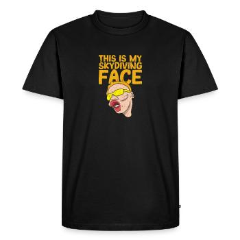 Parachutiste drôle de saut de base Skydive This - T-shirt Premium bio Homme - noir - Devant - Nico (187cm)