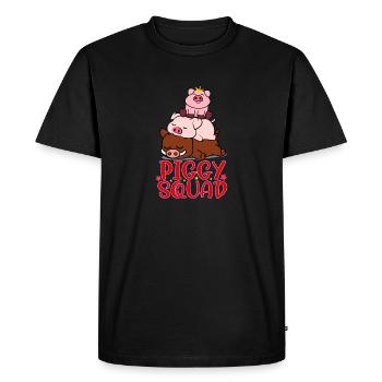 Piggy Squad Cochon Famille Animal Lovers Funny Farm - T-shirt Premium bio Homme - noir - Devant - Nico (187cm)