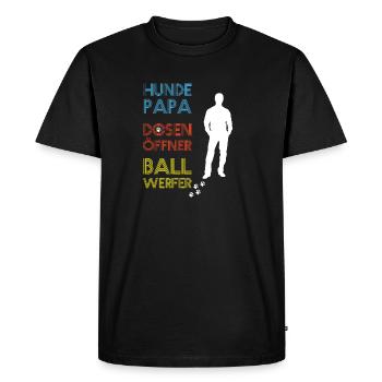 Hundepapa Dosenöffner Ballwerfer - Hunde Design - Männer Premium Bio T-Shirt - Schwarz - Vorne - Nico (187cm)