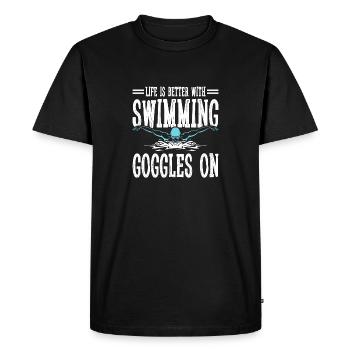 Schimmer Schwimmen La vie est meilleure avec la natation - T-shirt Premium bio Homme - noir - Devant - Nico (187cm)