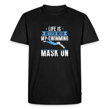 Schimmer Schwimmen Life Is Better With My - Men's Premium Organic T-Shirt - black - Front - Nico (187cm)