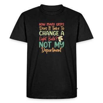 Combien de poignées faut-il au hasard .. - T-shirt Premium bio Homme - noir - Devant - Nico (187cm)