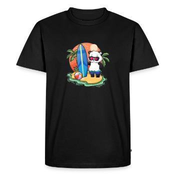 Drôle Panda Surf Lovers Cool Planche de surf Jeu de mots - T-shirt Premium bio Homme - noir - Devant - Nico (187cm)