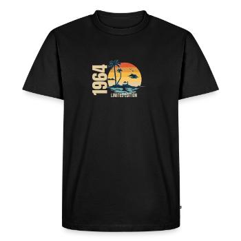 Birthday Limited Edition 1964 - Men's Premium Organic T-Shirt - black - Front - Nico (187cm)