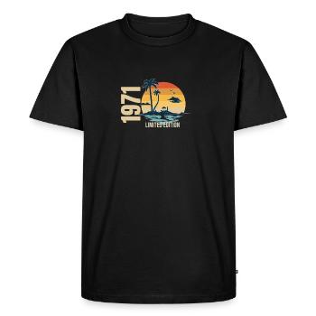 Birthday Limited Edition 1971 - Men's Premium Organic T-Shirt - black - Front - Nico (187cm)