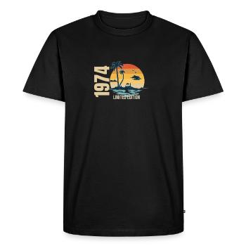 Birthday Limited Edition 1974 - Men's Premium Organic T-Shirt - black - Front - Nico (187cm)
