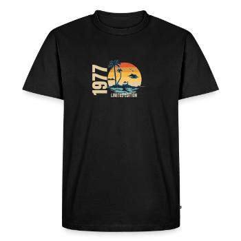 Birthday Limited Edition 1977 - Men's Premium Organic T-Shirt - black - Front - Nico (187cm)