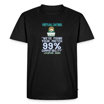 Virtual Dating Funny Compatibility Location Mars - Men's Premium Organic T-Shirt - black - Front - Nico (187cm)