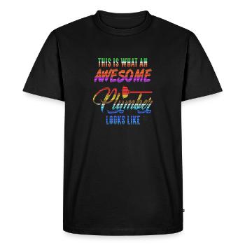 What An Awesome Plumber Looks Like Vapor Wave - Men's Premium Organic T-Shirt - black - Front - Nico (187cm)