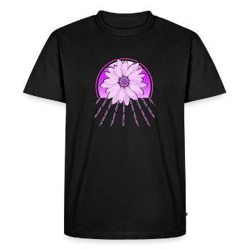 Awesome Blooming Flower Vapor Wave Designs - Men's Premium Organic T-Shirt - black - Front - Nico (187cm)