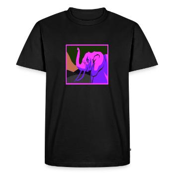 Awesome Elephant Lover Vapor Wave Designs - T-shirt Premium bio Homme - noir - Devant - Nico (187cm)